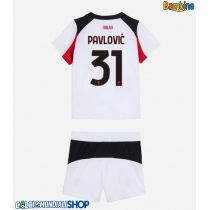 Maglie da calcio AC Milan Strahinja Pavlovic #31 Seconda Maglia Bambino 2025-26 Manica Corta + Pantaloni corti)